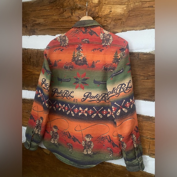 POLO RALPH LAUREN Custom Fit Polo Bear Flannel Workshirt size medium - Picture 9 of 12